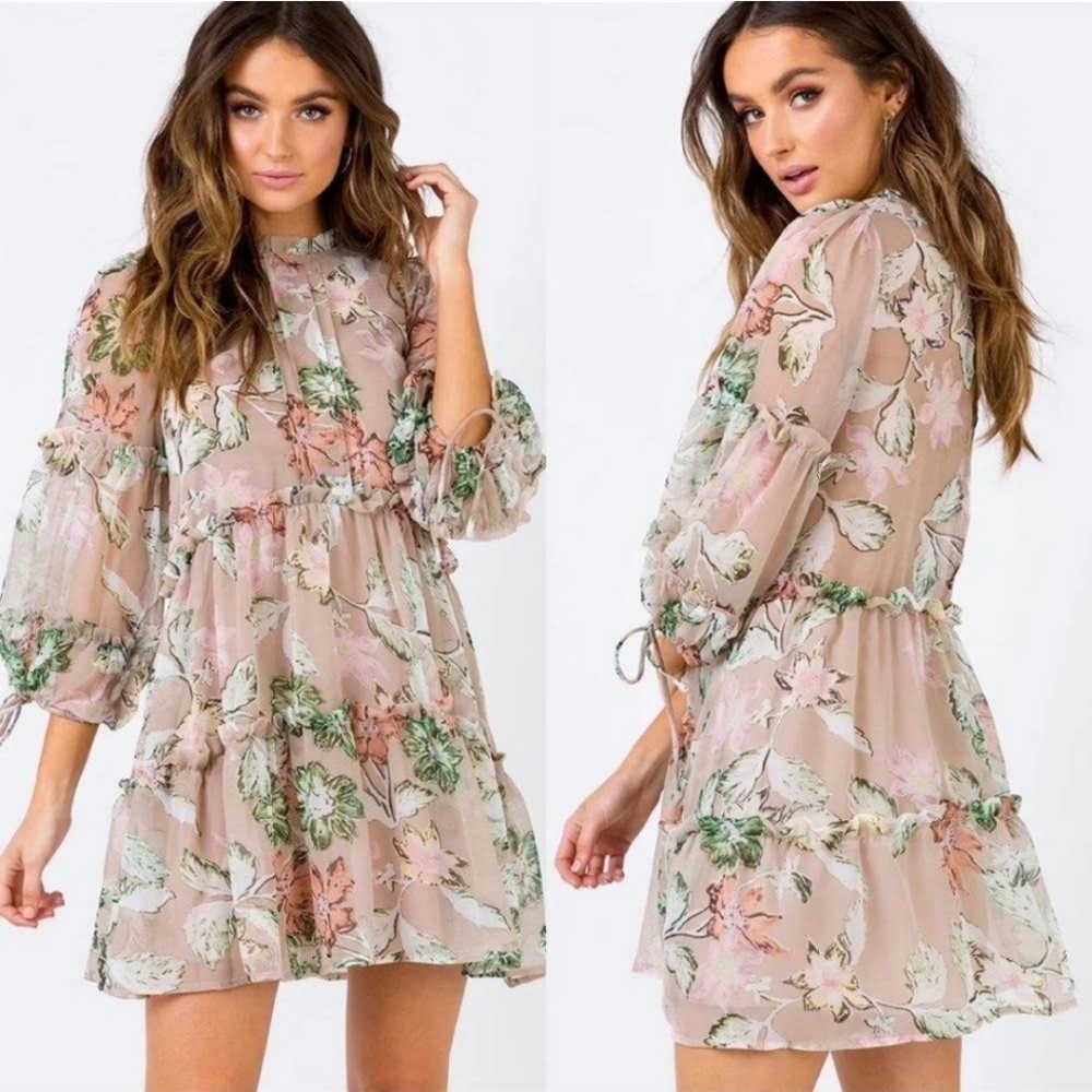Princess Polly Eden Bloom Ruffle Floral Mini Dress